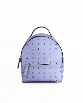 Sac à dos en cuir lavande à logo Coccinelle