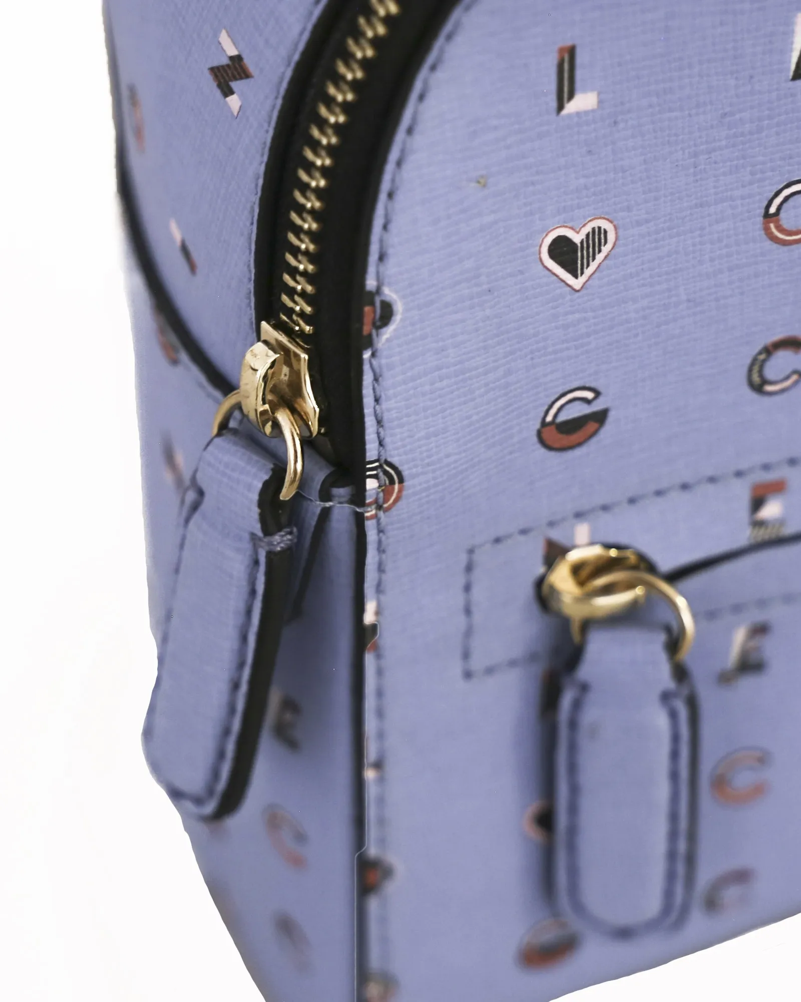 Sac à dos en cuir lavande à logo Coccinelle