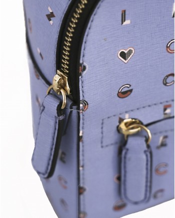 Sac à dos en cuir lavande à logo Coccinelle