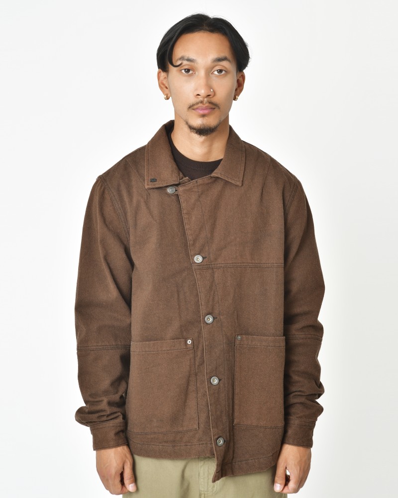 Veste asymétrique en coton et laine vierge mélangé Ixos