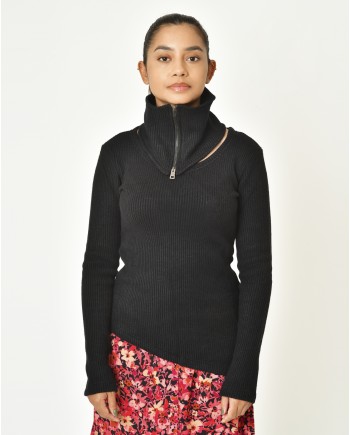Pull asymétrique avec col amovible La Haine Inside