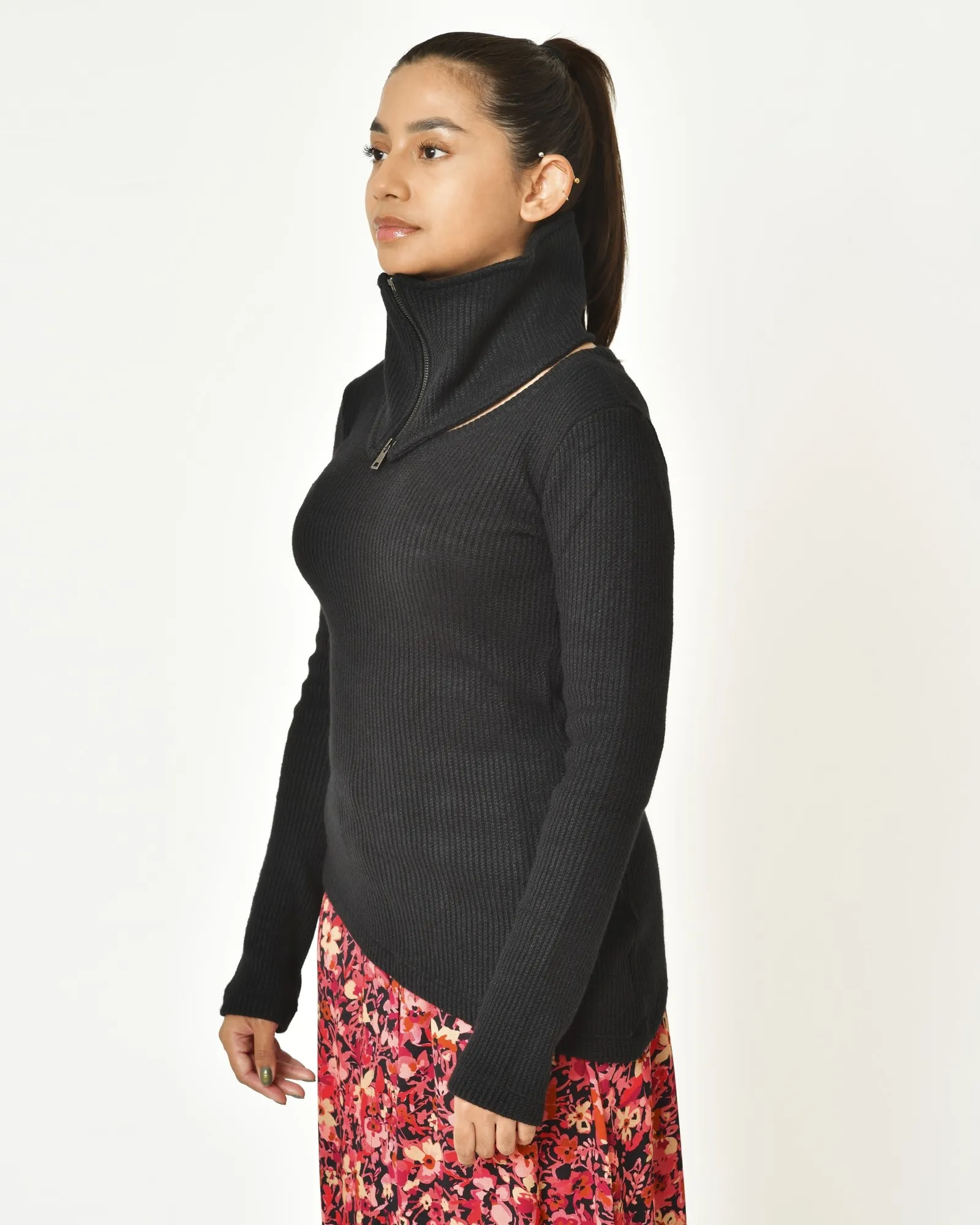 Pull asymétrique avec col amovible La Haine Inside