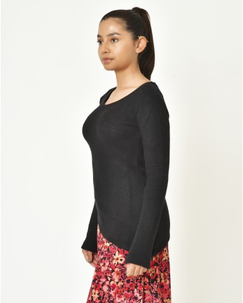 Pull asymétrique avec col amovible La Haine Inside