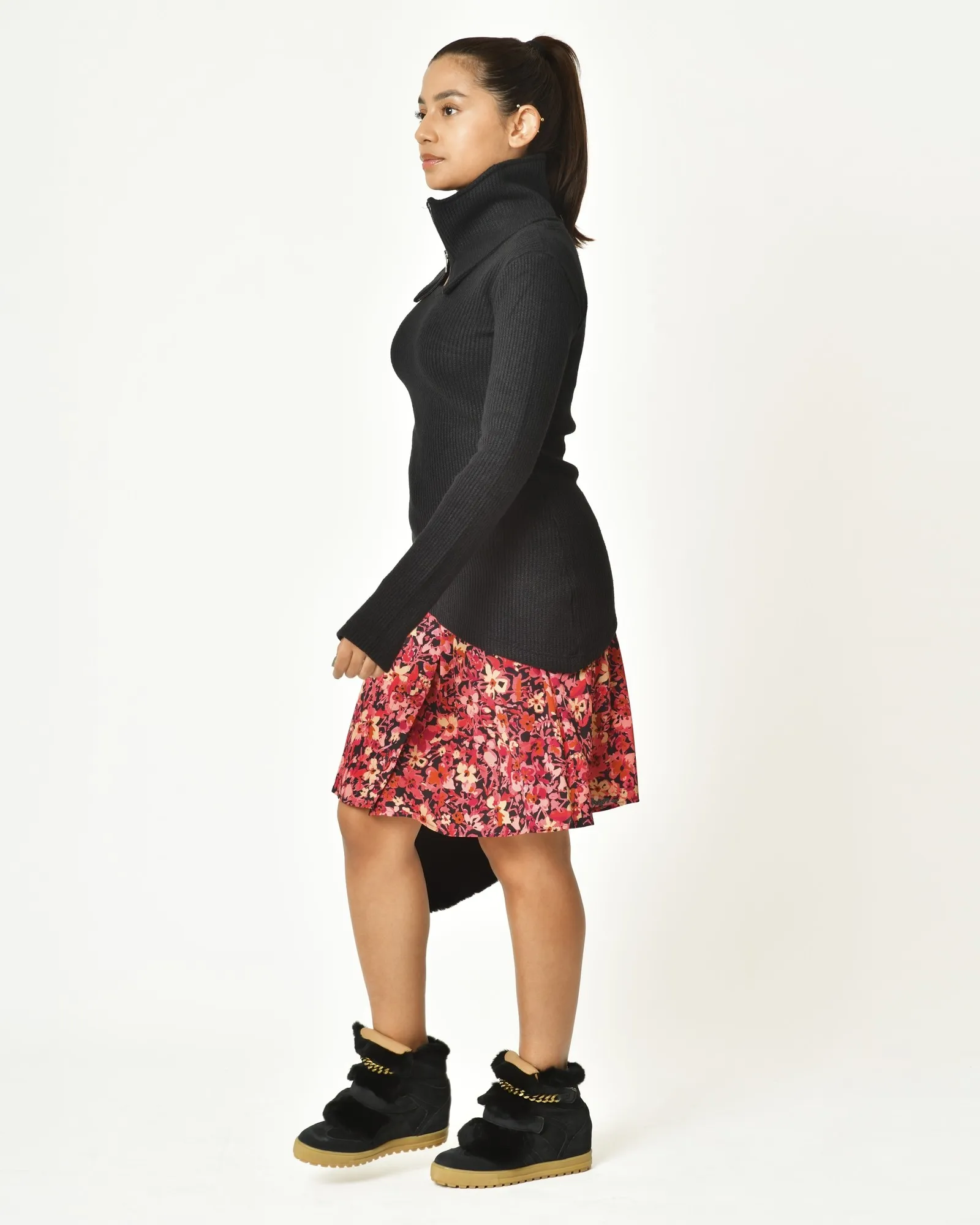 Jupe fleurie fluide Chemins Blancs 