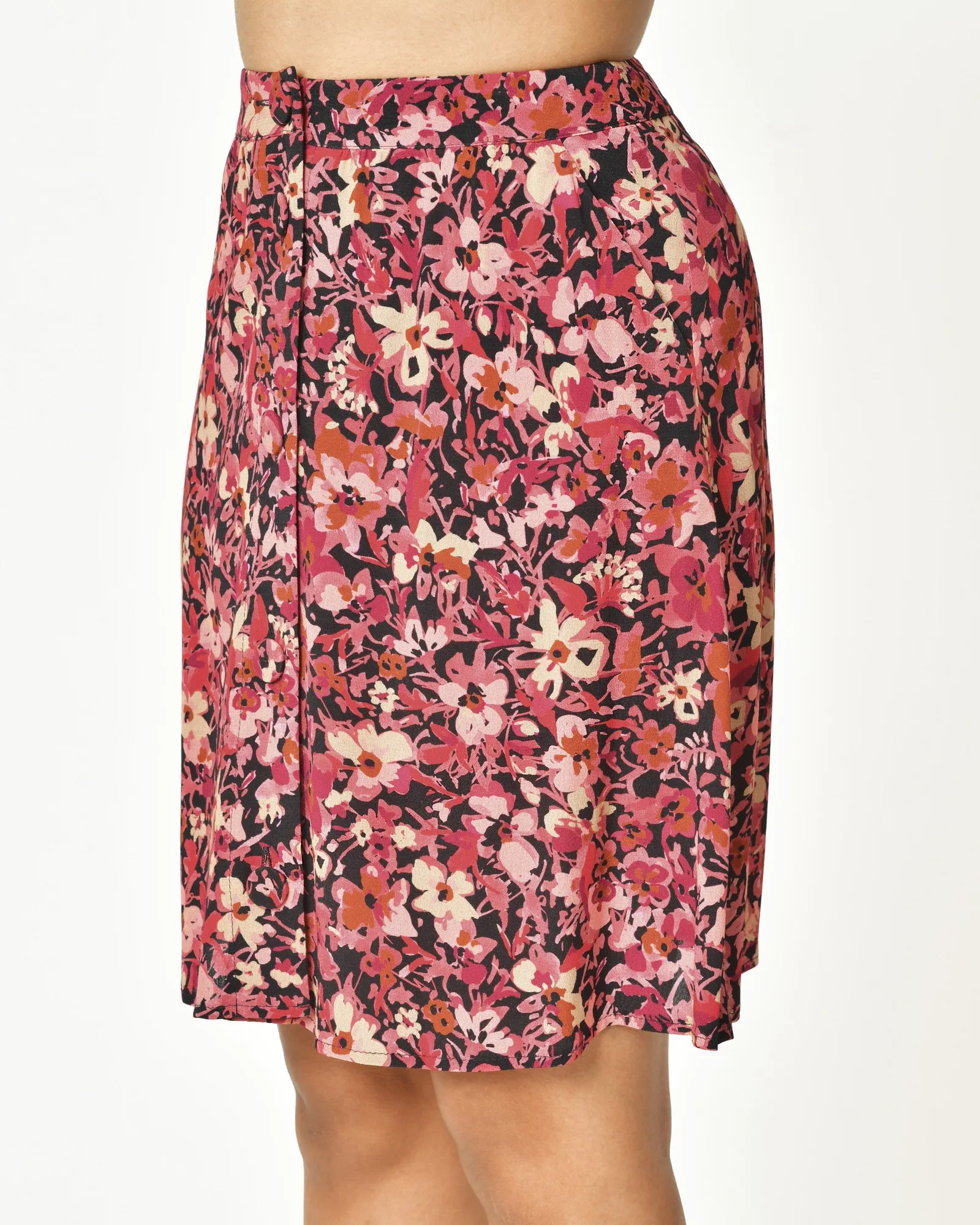 Jupe fleurie fluide Chemins Blancs 