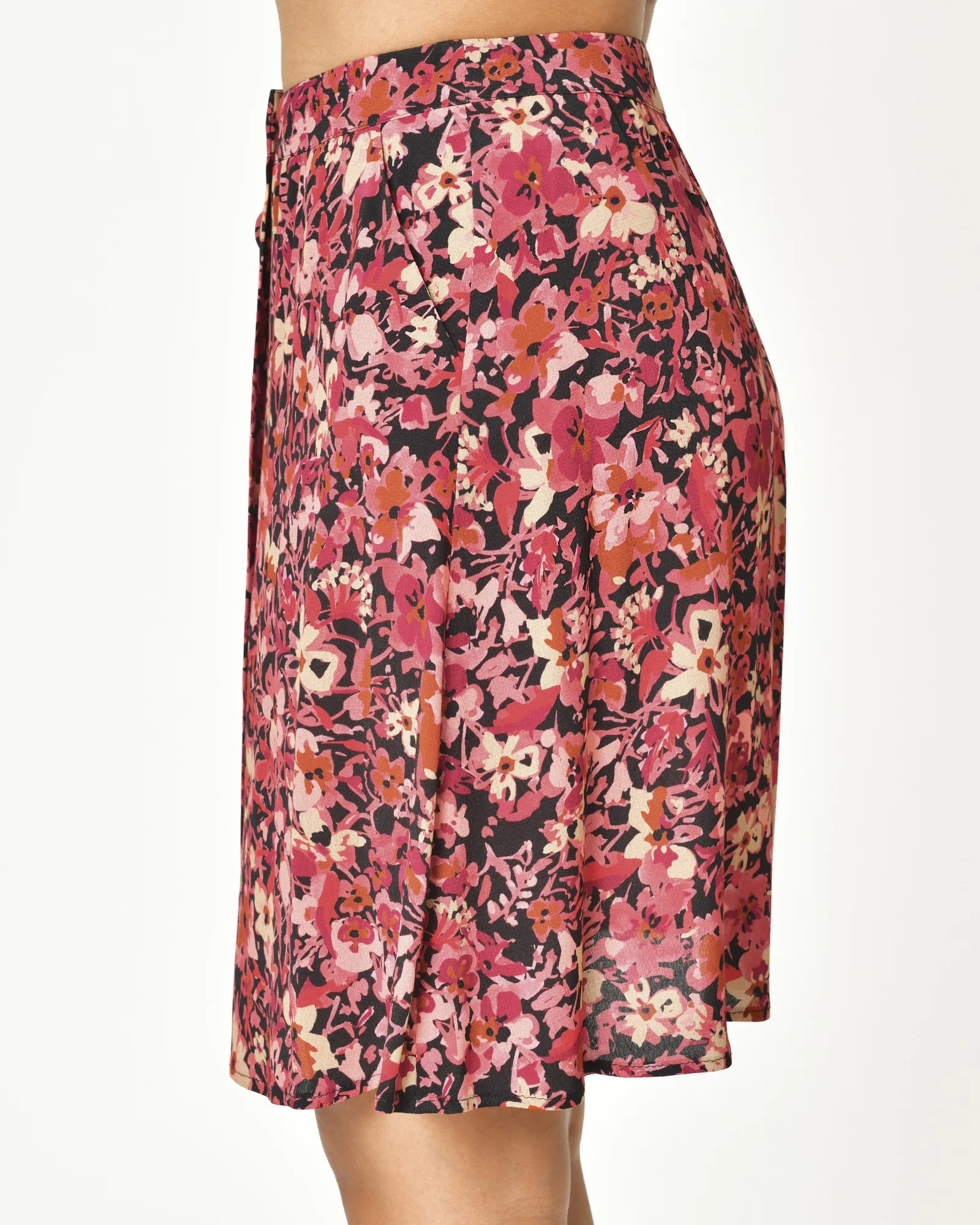 Jupe fleurie fluide Chemins Blancs 