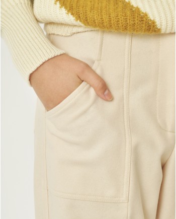 Pantalon en laine beige Forte Forte 