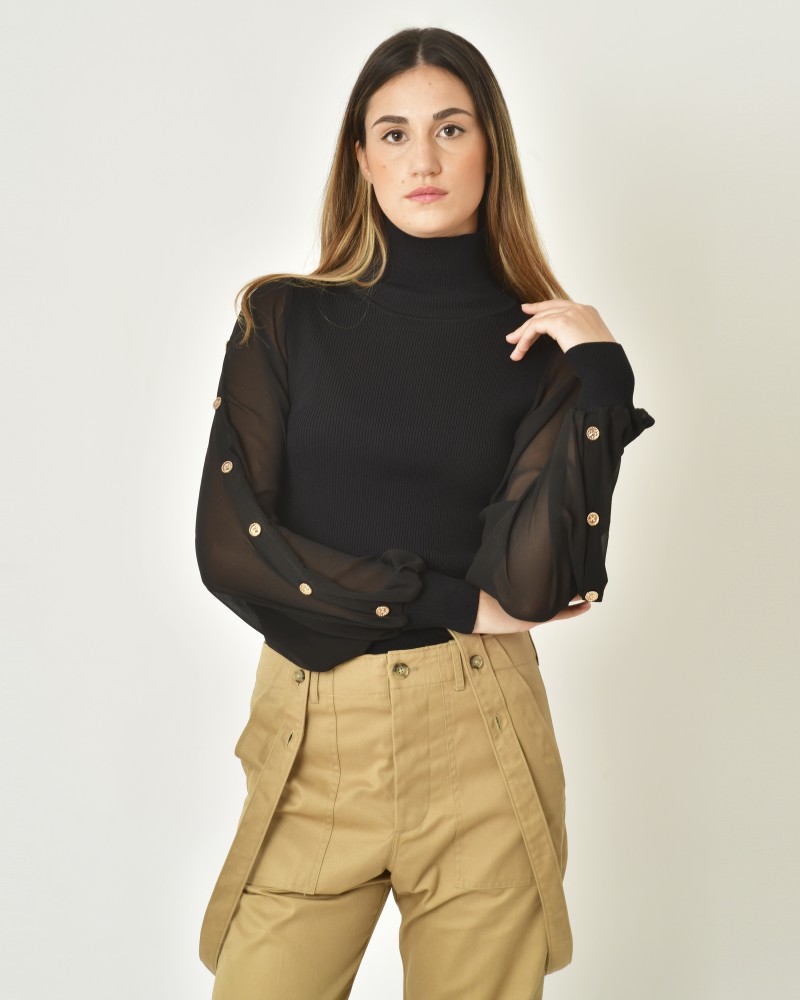 Pull en maille à manches boutonnées Edward Achour