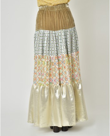 Jupe longue à empiècements Mimi Liberté 