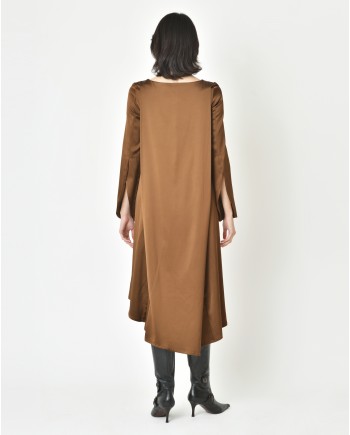 Robe en satin à empiècement Malloni 