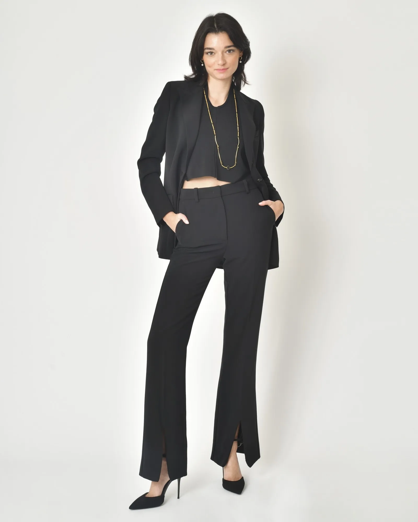 Pantalon tailleur à fentes Malloni