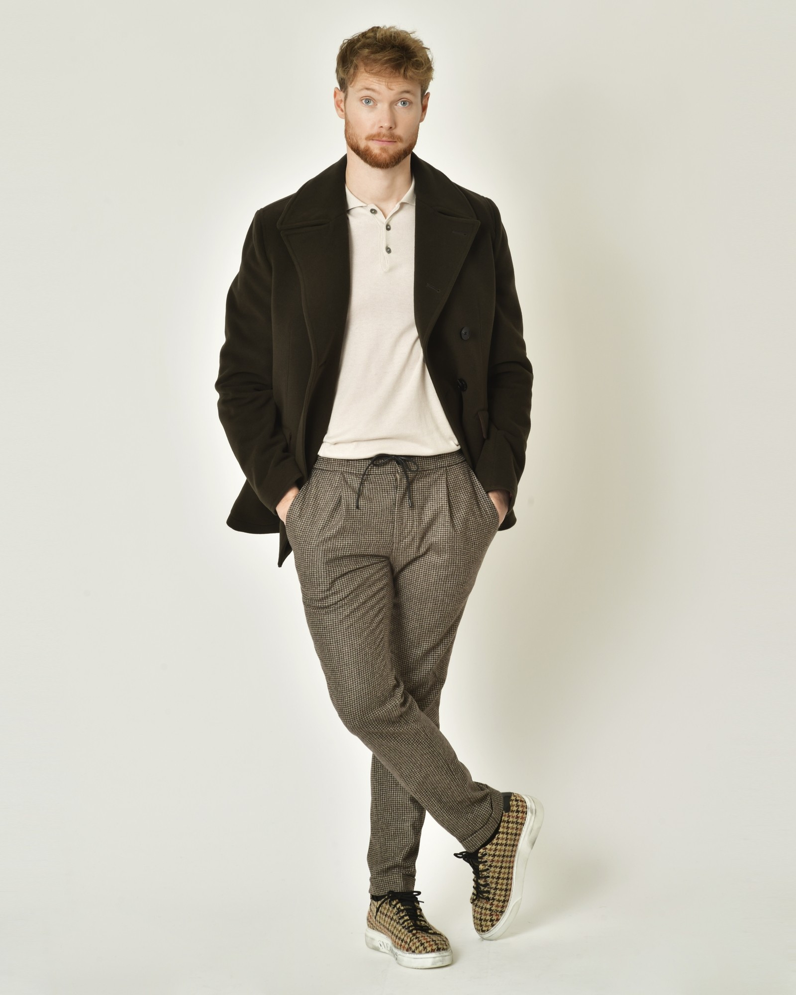 Polo en soie et coton beige Neck 