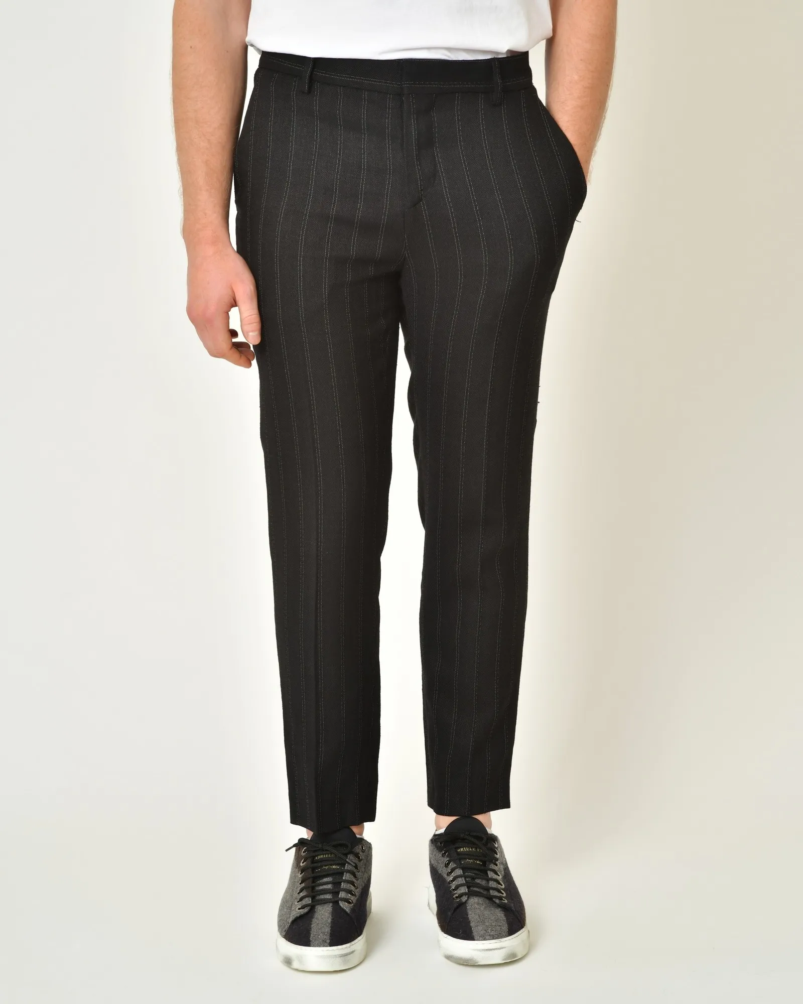 Pantalon en lin et laine vierge mélangé Malloni