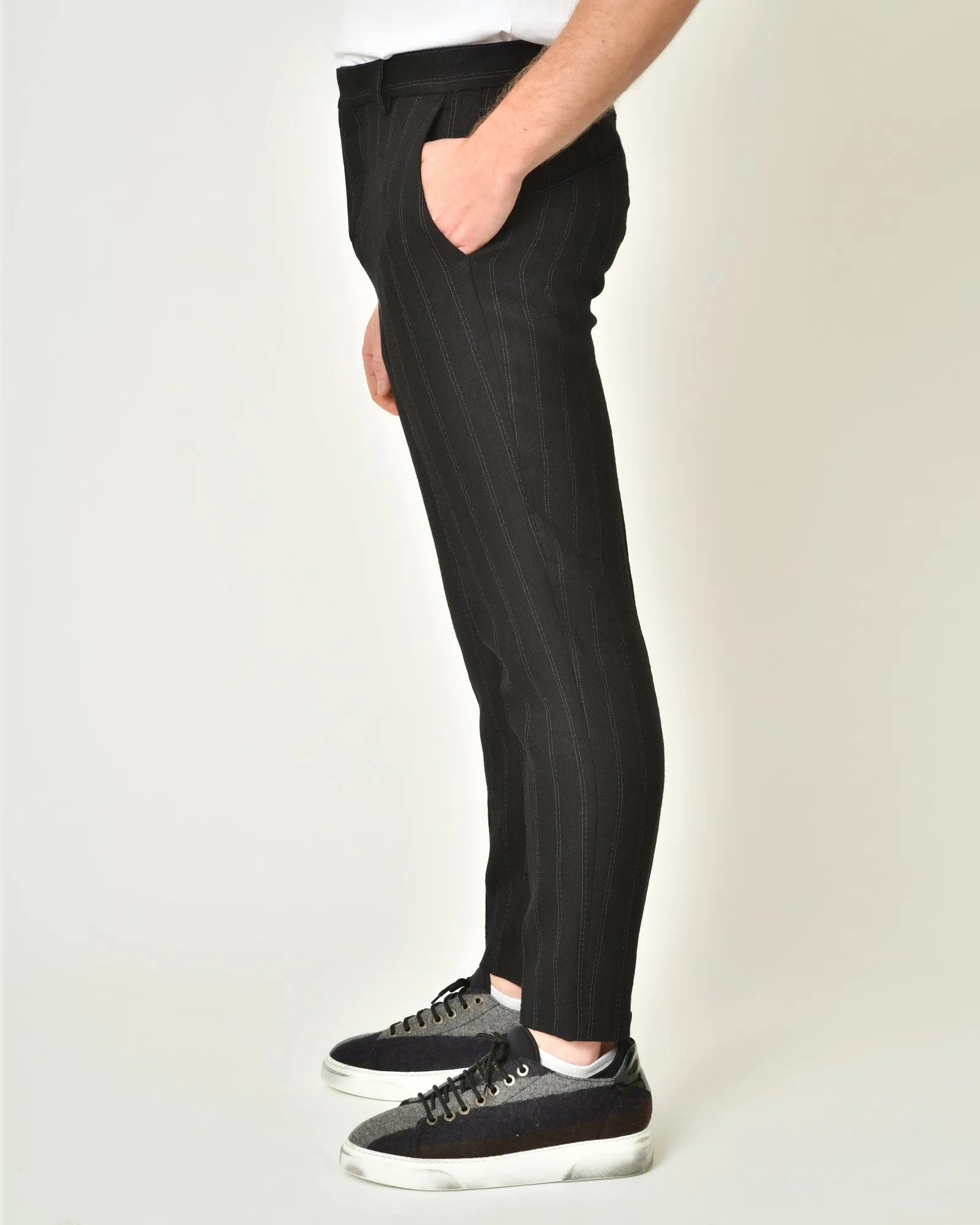 Pantalon en lin et laine vierge mélangé Malloni