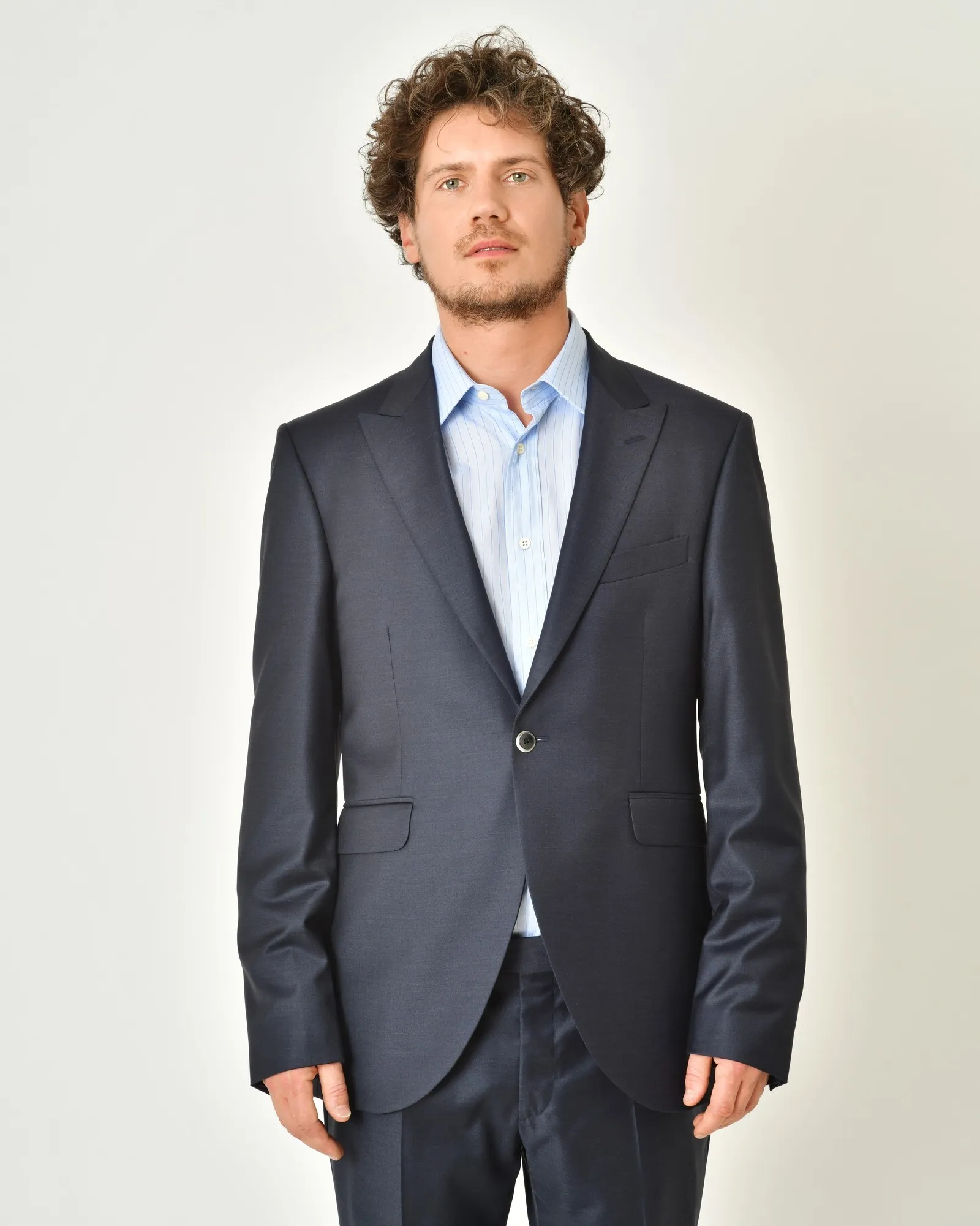 Costume en laine bleue Ambitus