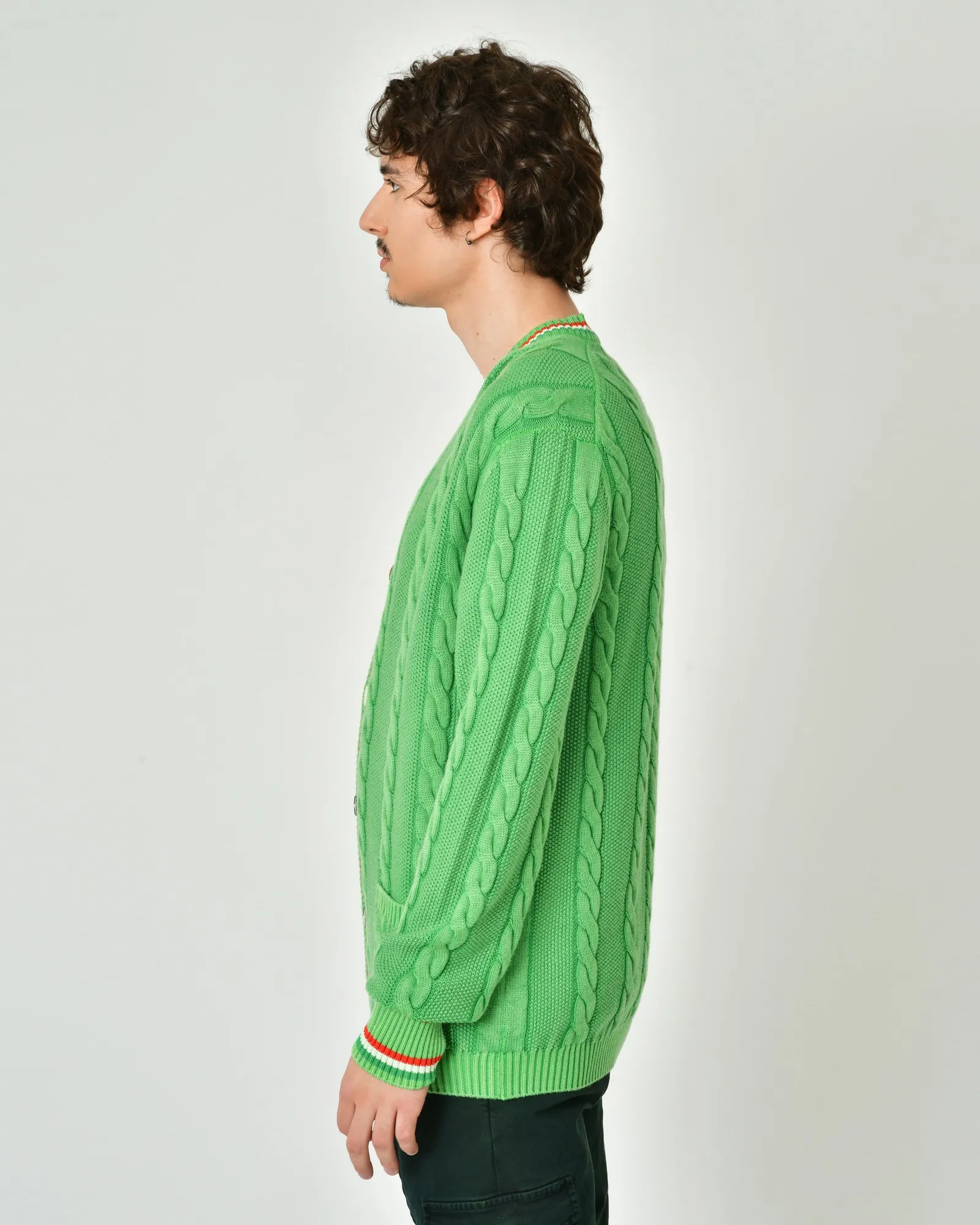 Cardigan en laine et coton à boutons Gabriele Pasini