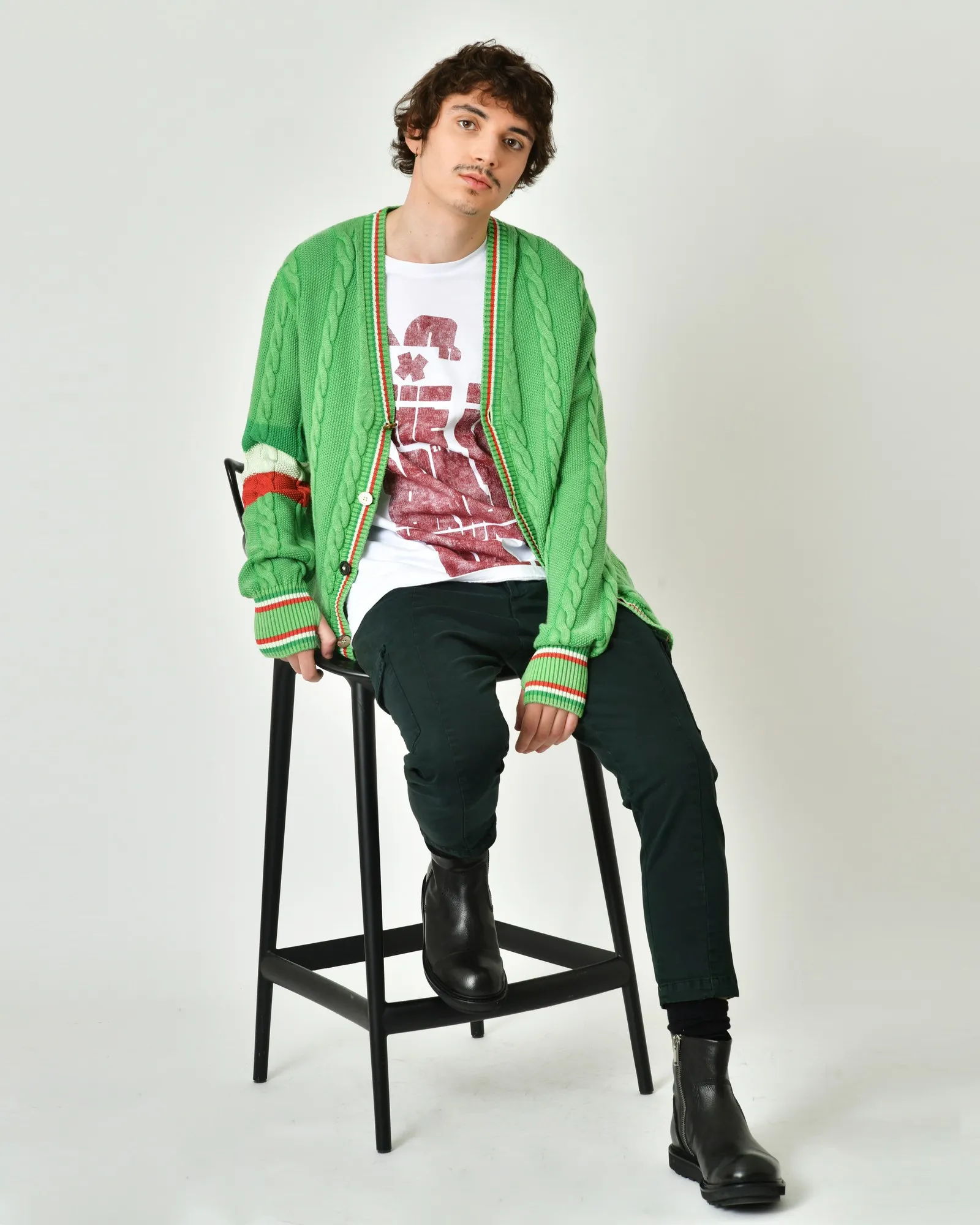 Cardigan en laine et coton à boutons Gabriele Pasini
