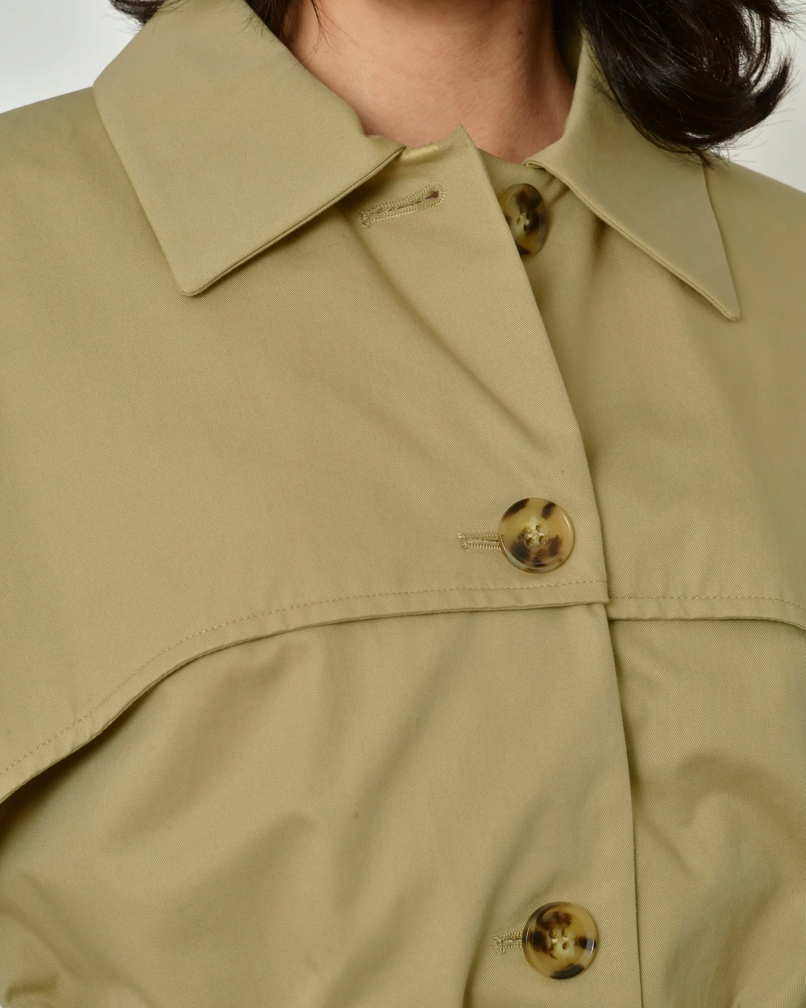 Trench-coat en gabardine de coton Paule Ka 