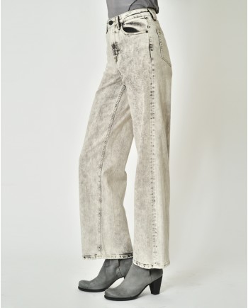 Jean gris taille haute évasé Nostra Santissima