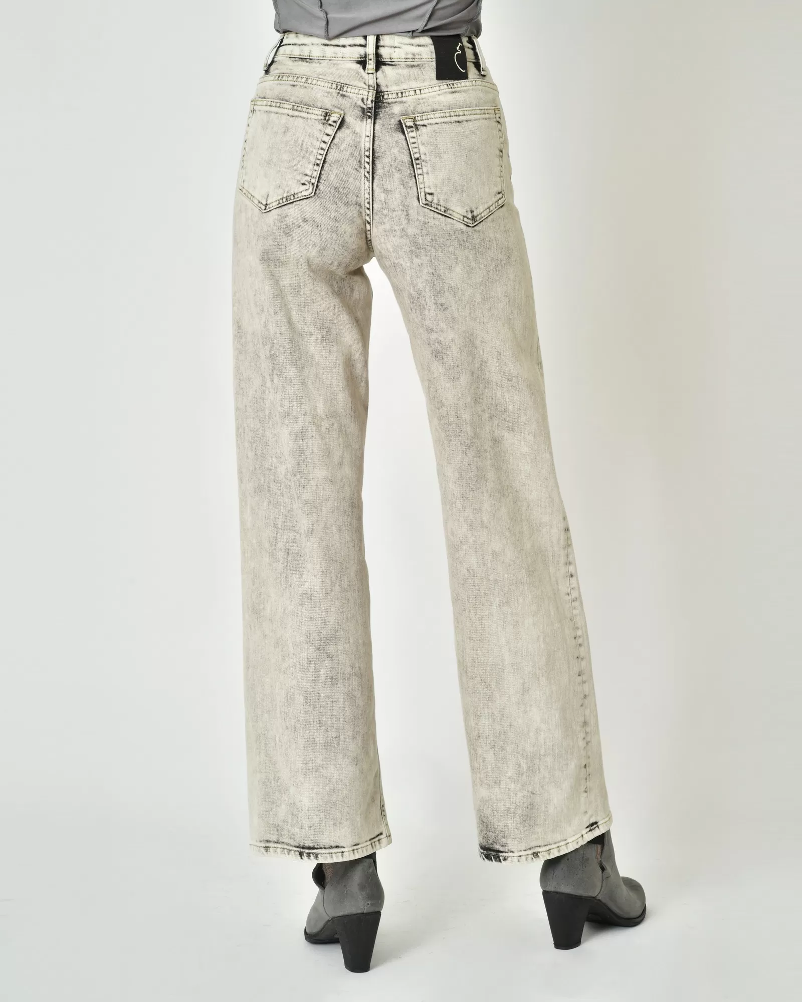 Jean gris taille haute évasé Nostra Santissima