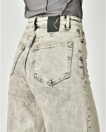 Jean gris taille haute évasé Nostra Santissima