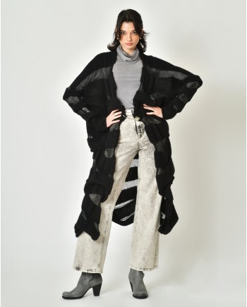 Jean gris taille haute évasé Nostra Santissima