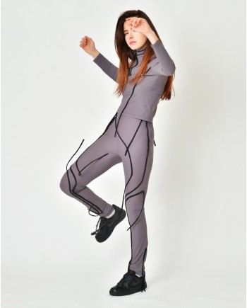 Legging en tissu stretch violet Ottolinger 