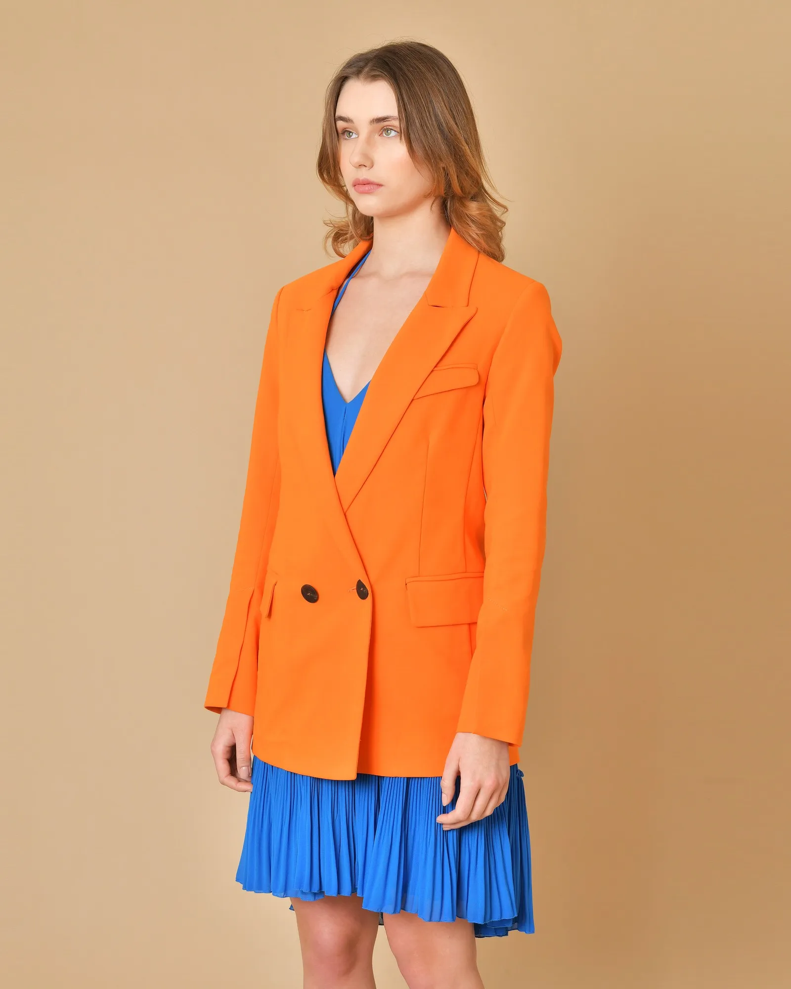 Blazer en coton orange Beatrice B