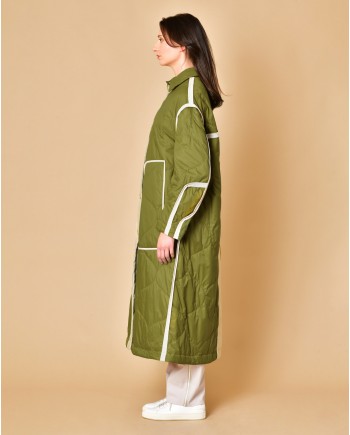Manteau matelassé vert olive imperméable T_Coat 