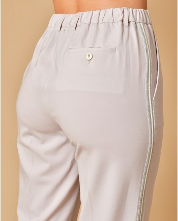 Pantalon droit couleur taupe Lorena Antoniazzi 
