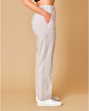 Pantalon droit couleur taupe Lorena Antoniazzi 