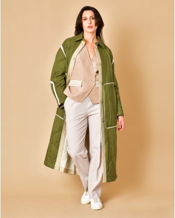 Pantalon droit couleur taupe Lorena Antoniazzi 