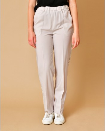 Pantalon droit couleur taupe Lorena Antoniazzi 