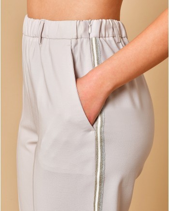 Pantalon droit couleur taupe Lorena Antoniazzi 