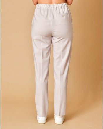 Pantalon droit couleur taupe Lorena Antoniazzi 