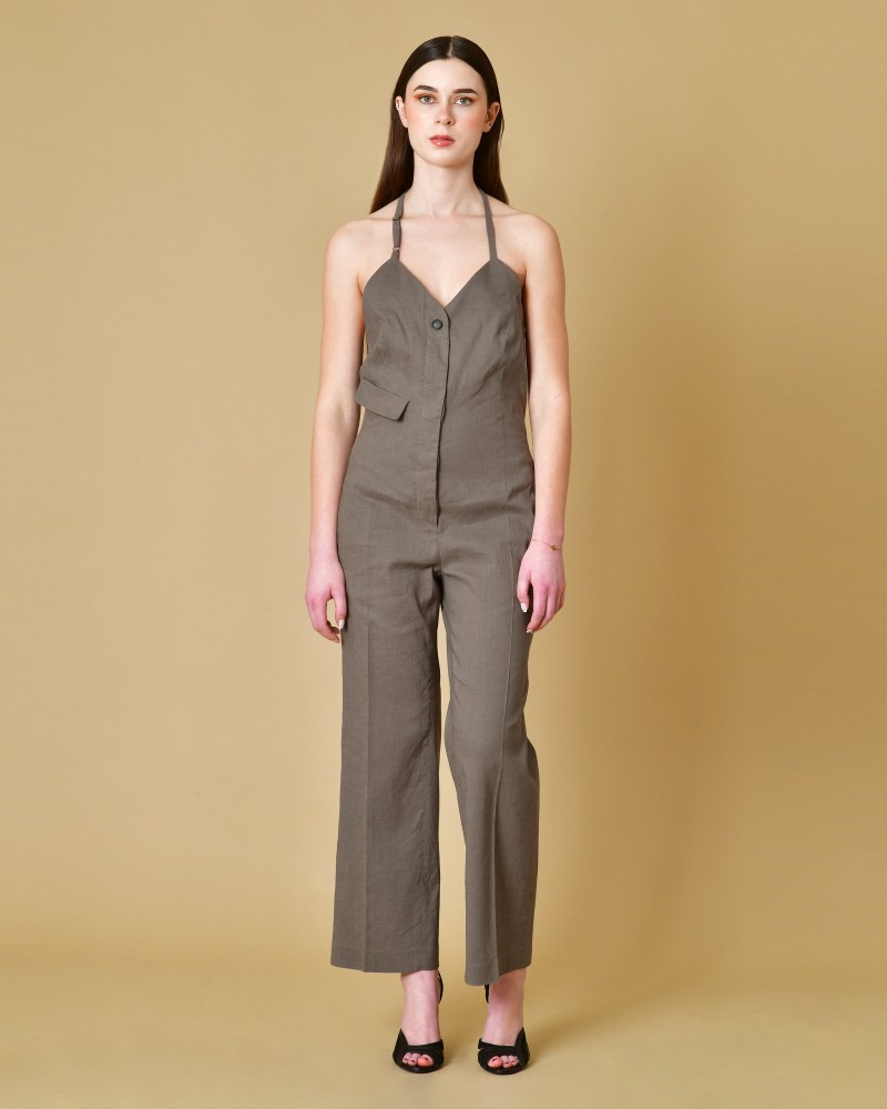 Combinaison en lin à dos nu Tela