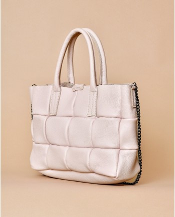 Sac à main en cuir texturé rose Falorni 