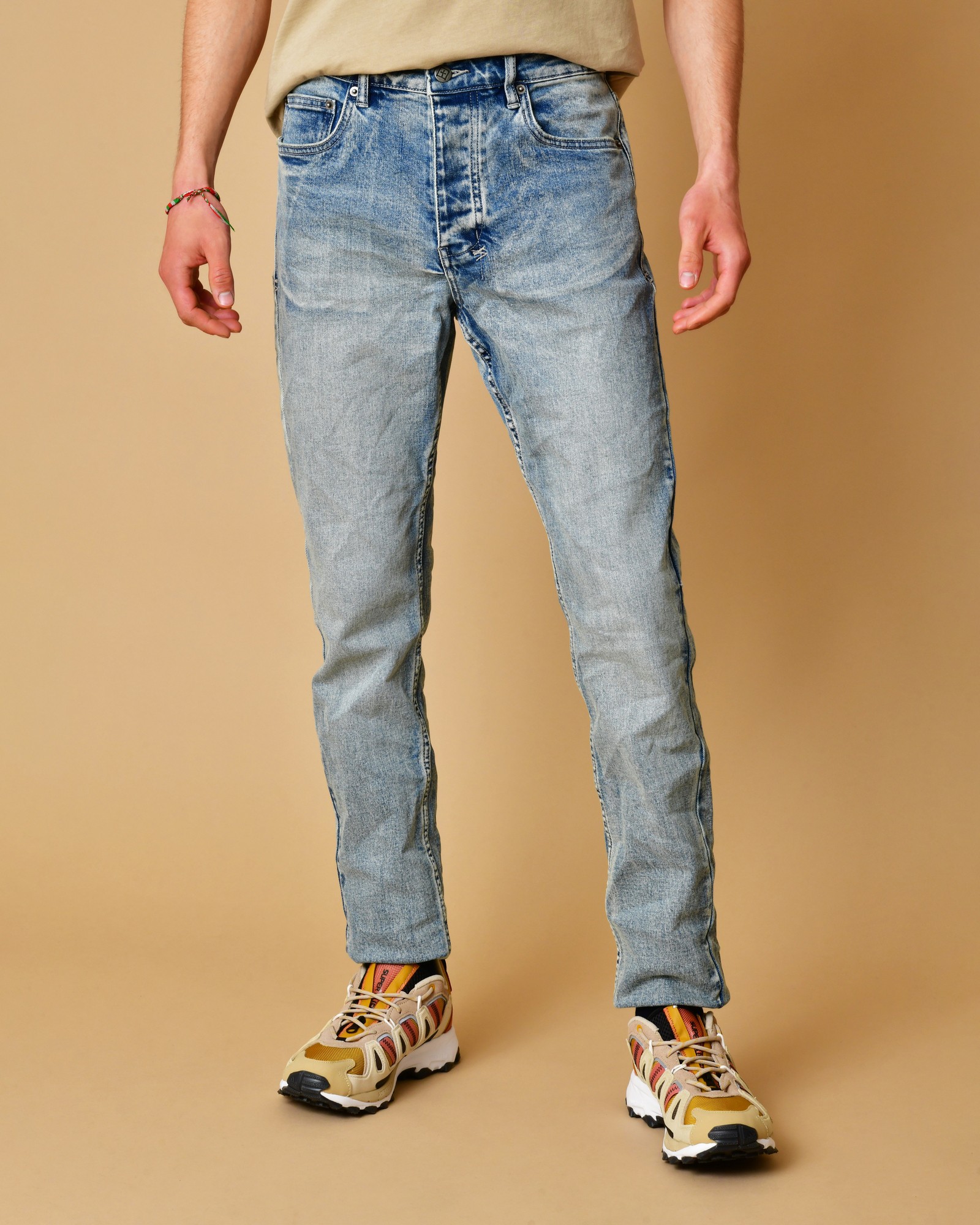 Jeans Coupe Droite Ample Pour Hommes - Denim élastique, Style Classique 5 Poches