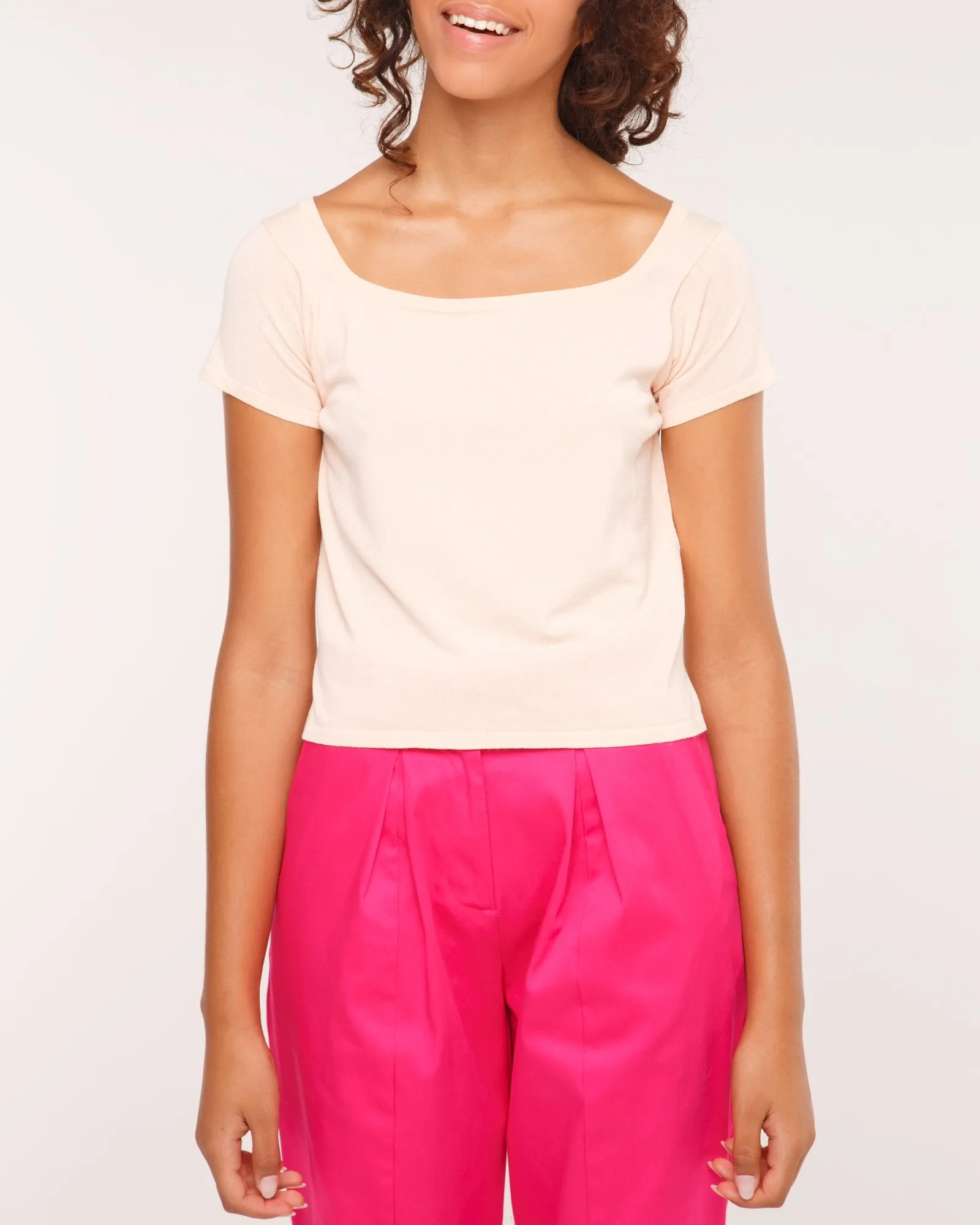 Haut rose à manches courtes Chacok