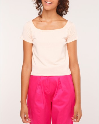 Haut rose à manches courtes Chacok