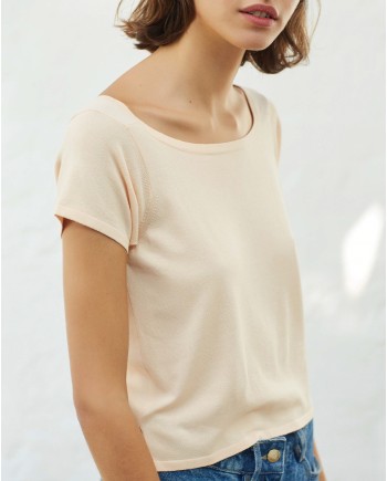 Haut rose à manches courtes Chacok