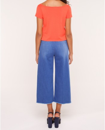 Haut rouge à manches courtes Chacok