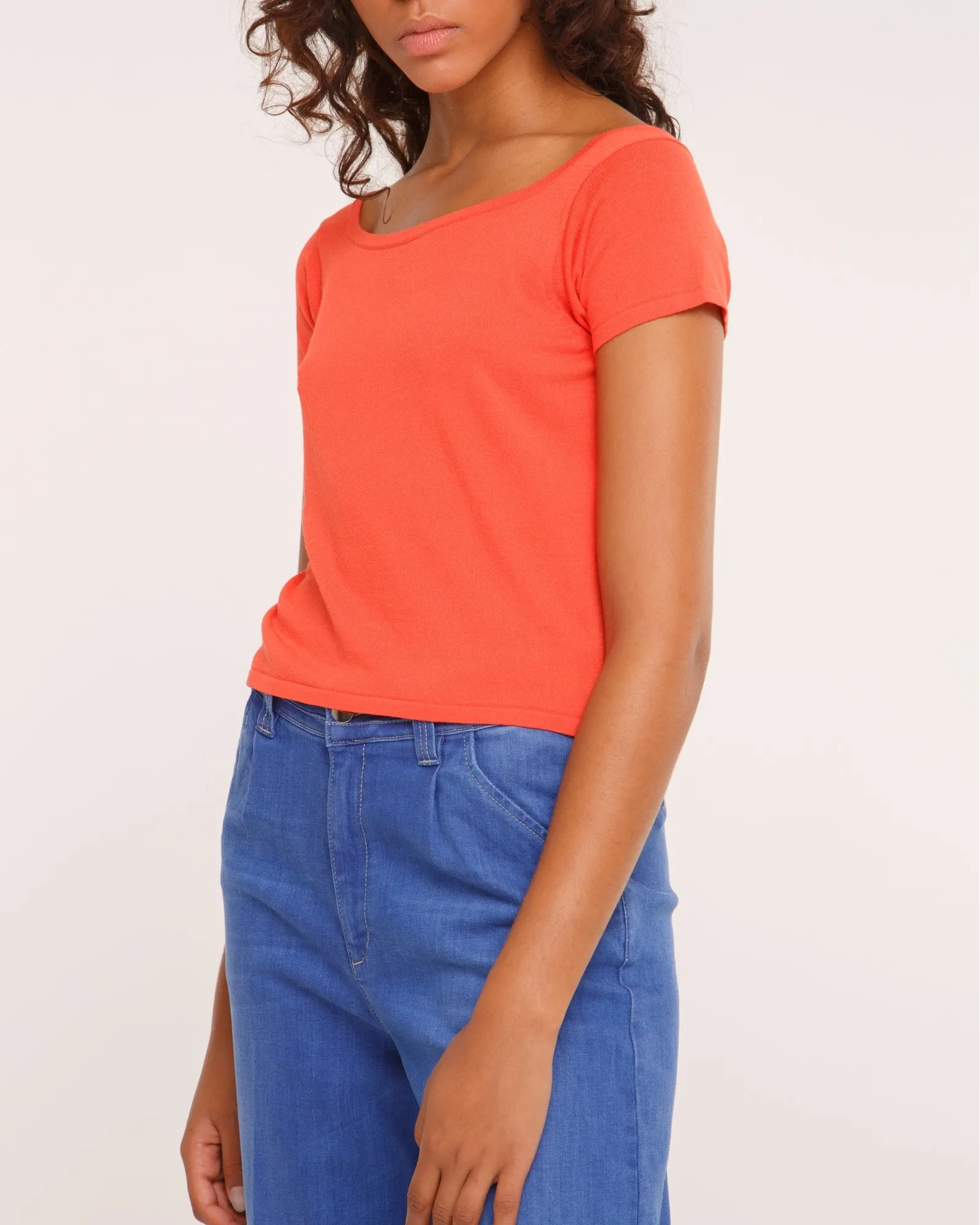 Haut rouge à manches courtes Chacok