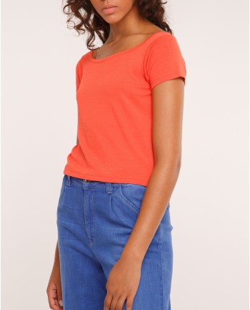 Haut rouge à manches courtes Chacok