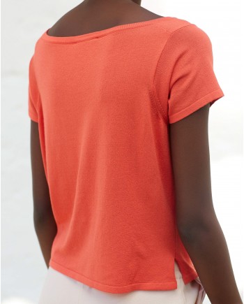Haut rouge à manches courtes Chacok