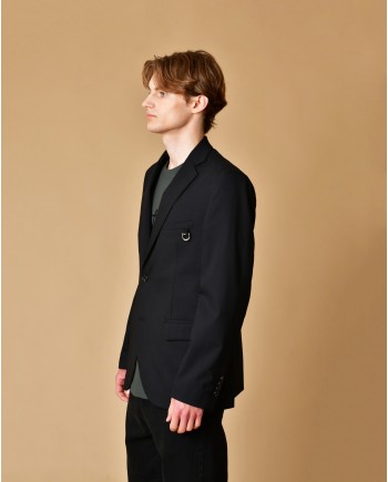 Blazer en laine vierge avec détail piercing John Richmond