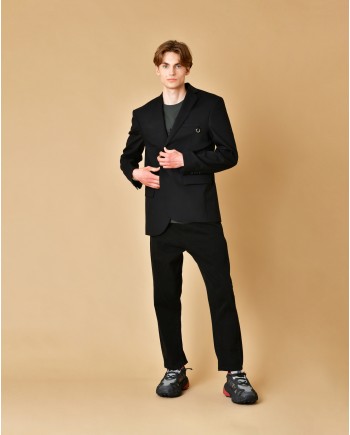 Blazer en laine vierge avec détail piercing John Richmond