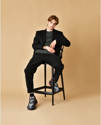 Blazer en laine vierge avec détail piercing John Richmond