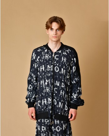 Veste en viscose à imprimé d'écriture de pinceaux John Richmond 