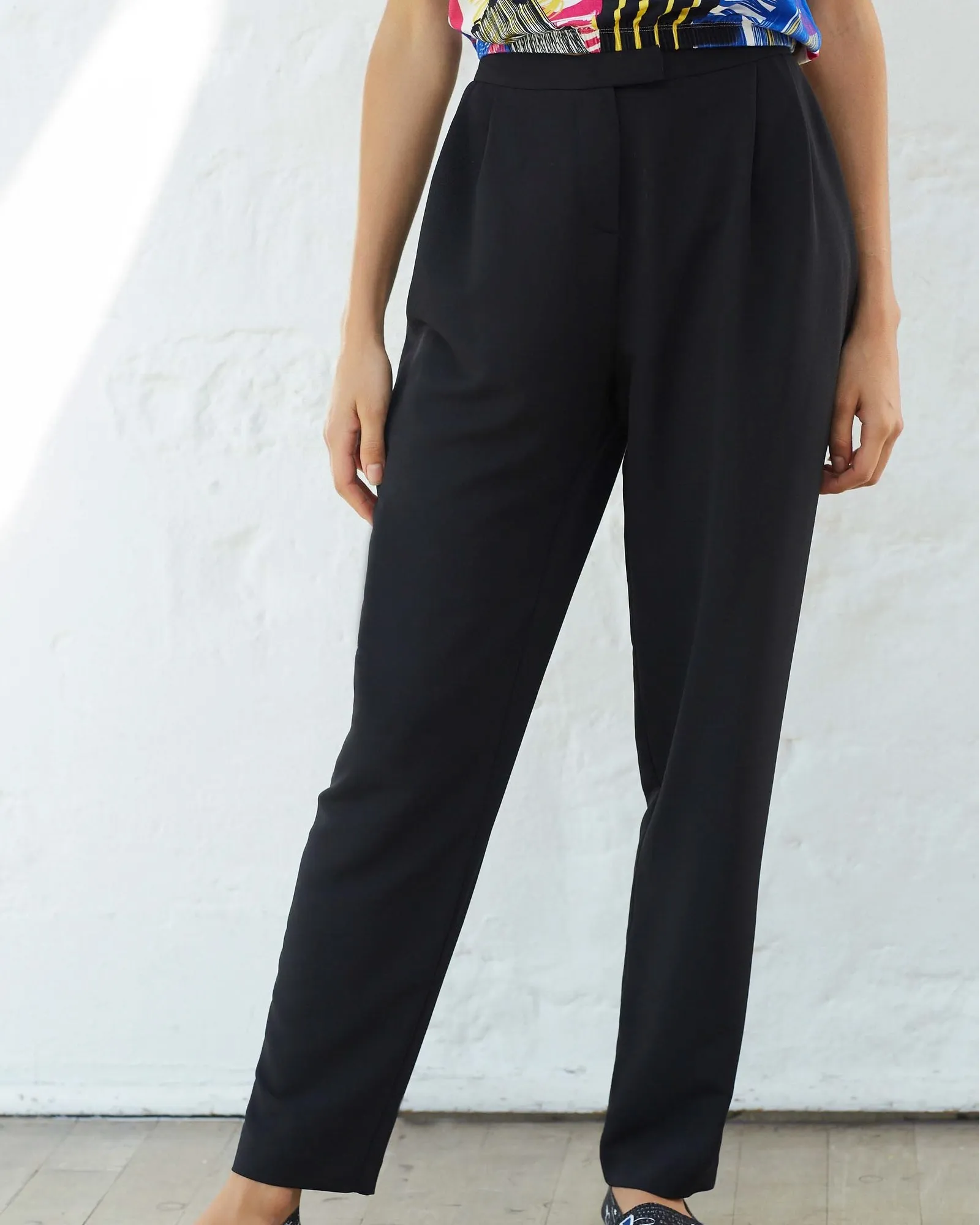 Pantalon fuselé noir à taille haute Chacok